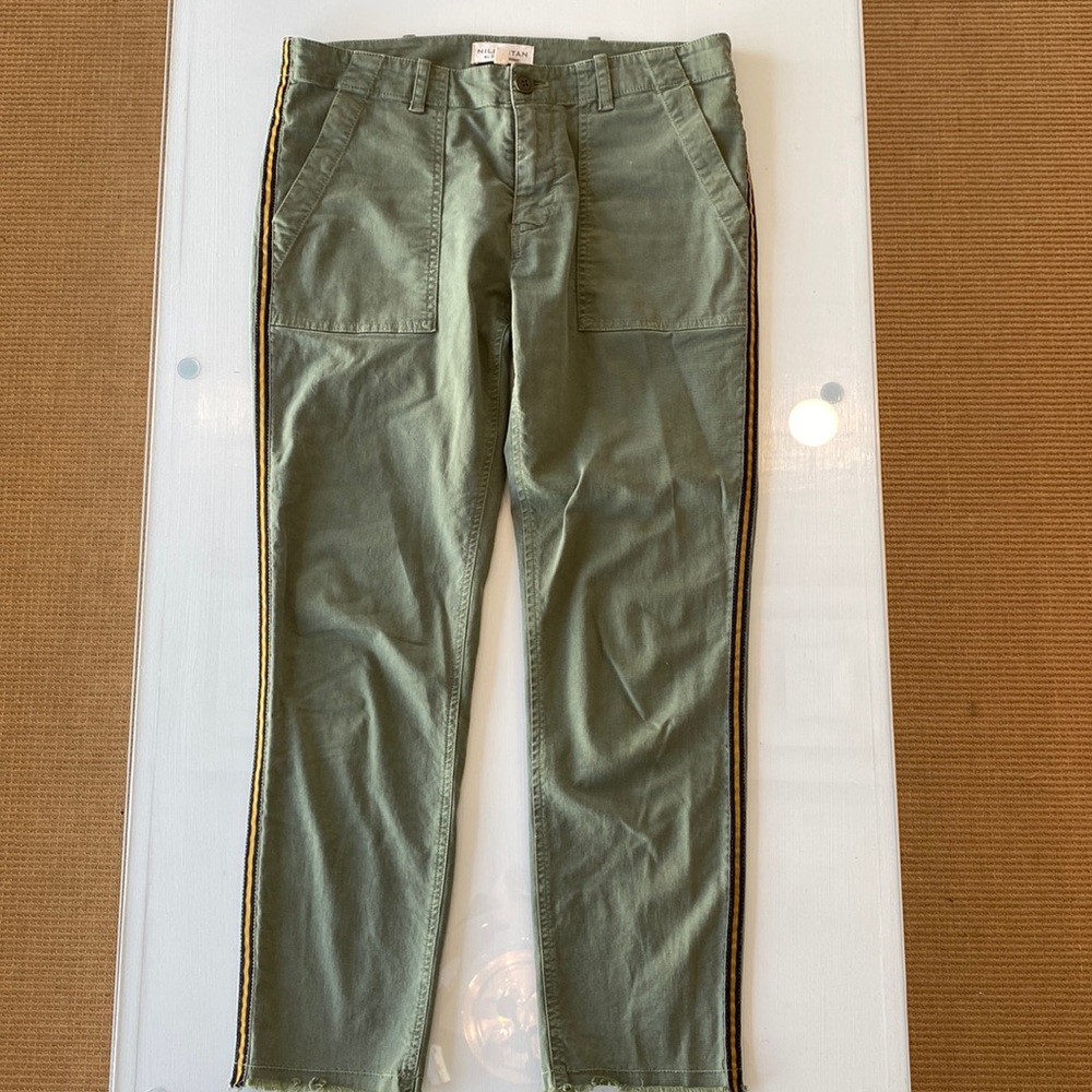 Nili Lotan Straight cropped leg pants with side tape detail